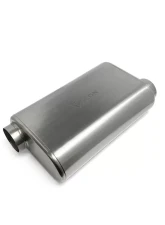 Ticon Industries 17in Overall Length 3in Thin Oval Titanium Muffler - 3in Offset In/Offset Out                                     - 116-07623-0230 - Image 2