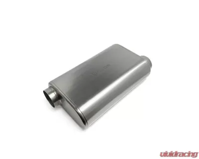 Ticon Industries 17in Overall Length 3in Thin Oval Titanium Muffler - 3in Offset In/Offset Out - 116-07623-0230