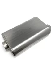 Ticon Industries 17in Overall Length 2.5in Thin Oval Titanium Muffler - 2.5in Center In/Offset Out                                     - 116-06323-0210 - Image 3