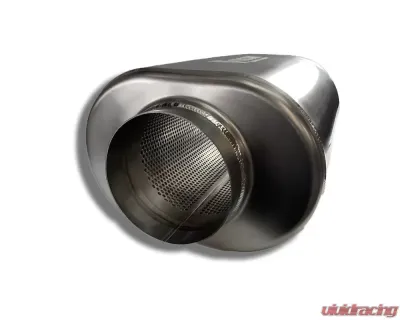 Ticon Industries 12in Overall Length 3.5in Oval Titanium Muffler - 3.5in Center In/Center Out - 116-08913-0100