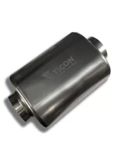 Ticon Industries 4in Oval Titanium Muffler 4in Center In/4in Center Out - 17in Ovr Length 1mm/.039in                                     - 116-10223-0100 - Image 2