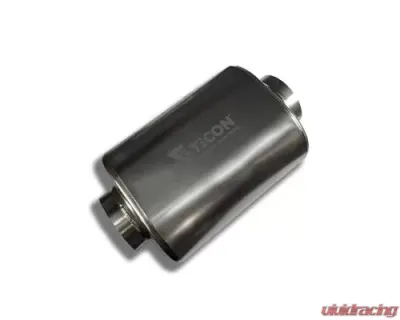 Ticon Industries 4in Oval Titanium Muffler 4in Center In/4in Center Out - 17in Ovr Length 1mm/.039in - 116-10223-0100