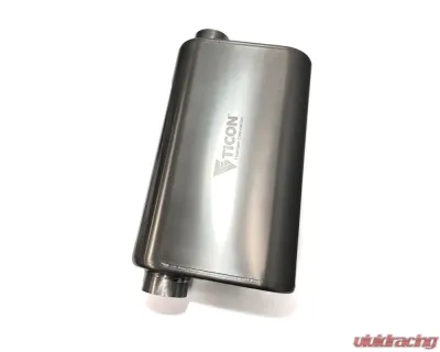 Ticon Industries 2.5" Titanium Low Profile Oval Muffler 17" OAL Offset/Offset - Same Side - 116-06323-0260