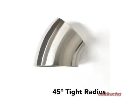 Ticon Industries TI Elbow: 3.15" Titanium 45 Degree Elbow 1.5D 1.2mm/.047" No Leg - 101-08024-3115