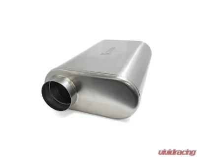Ticon Industries 3" Titanium Low Profile Oval Muffler 17" OAL Offset/Offset - Same Side - 116-07623-0260