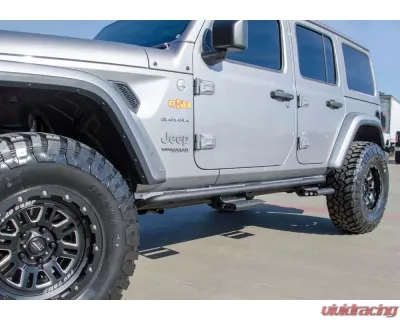 N-Fab RKR Step System Cab Length Textured Black Jeep Wrangler 18-24 - J184RKRS4