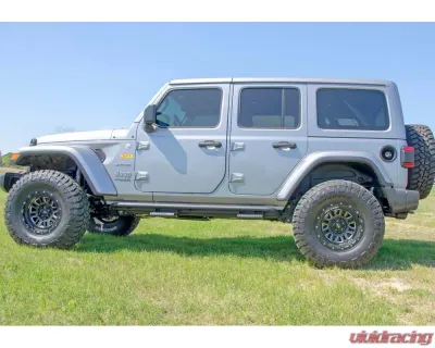 N-Fab RKR Step System Cab Length Textured Black Jeep Wrangler 18-24 - J184RKRS4