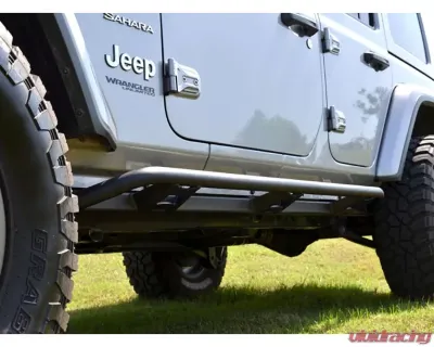 N-Fab Textured Black Trail Slider Steps Jeep Wrangler JL 4 Door SUV 2018-2024 - TSJ184-TX