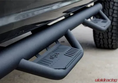 N-Fab Textured Blackk Podium LG & SS Steps Ram 1500 Quad Cab Pickup 2019-2024 - HPD1967QC-TX