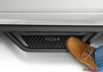N-Fab Textured Blackk Podium LG & SS Steps Ram 1500 Quad Cab Pickup 2019-2024 - HPD1967QC-TX