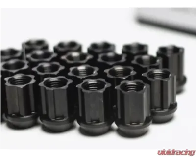 Titan 7 50mm Machined Black 12x1.25 O.W.L. Steel Race Nuts - TASLN50C12125B