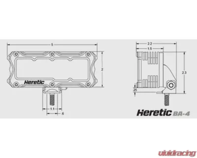 Heretic Studio 4" Light Bar Flood Amber Lens - 50413