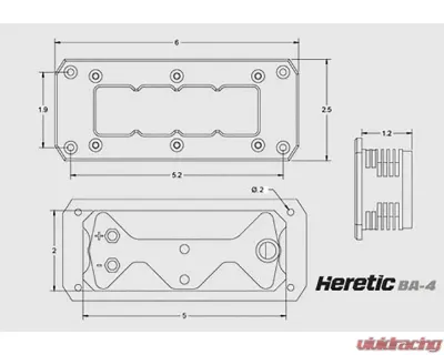 Heretic Studio 4" Light Bar Flood Flush Mount Amber Lens - 50416