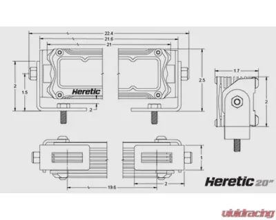 Heretic Studio 20" Light Bar Spot Amber Lens - 52005