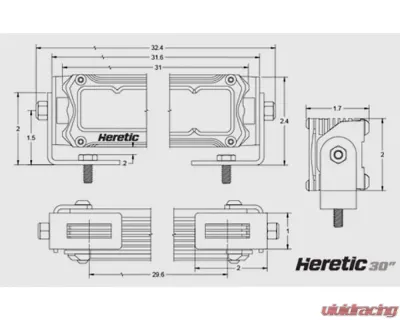 Heretic Studio 30" Light Bar Flood Amber - 53007