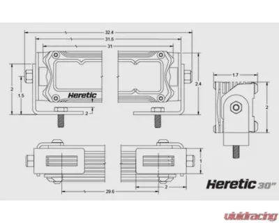 Heretic Studio 30" Light Bar Spot Curved Amber - 53011