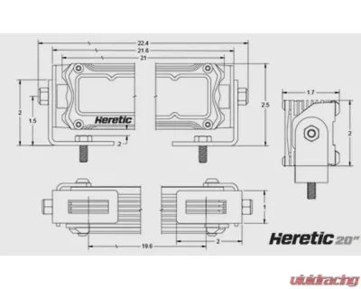 Heretic Studio 20" Light Bar Kit Clear Combo Bumper Mount Ford Bronco - 56033