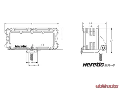 Heretic Studio Pair Pack BA-4 4" Light Bar Flood Flush Mount Amber LED Pod Light - 50422
