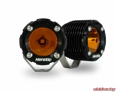 Heretic Studio BA-1R Amber LED Pod Light Pair Pack Spot Beam Pattern - 52013