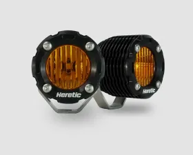 Heretic Studio BA-1R Amber LED Pod Light Pair Pack Flood Beam Pattern