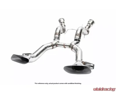 IPE SS Catback Exhaust System w/ Polished Silver Muffler Outlet Pipe McLaren 650S 2014-2017 - 0C650-NNN00-2