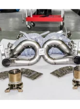 IPE Titanium F1 Version Catback Exhaust System w/ Heat Protector + Polished Silver Tips Ferrari 488 GTB | 488 Spider 2016-2019                                     - 0F488-TNVF00-2 - Image 2