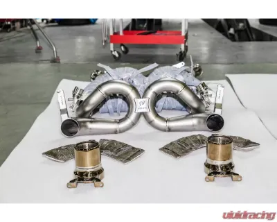 IPE Titanium F1 Version Catback Exhaust System w/ Heat Protector + Polished Silver Tips Ferrari 488 GTB | 488 Spider 2016-2019 - 0F488-TNVF00-2
