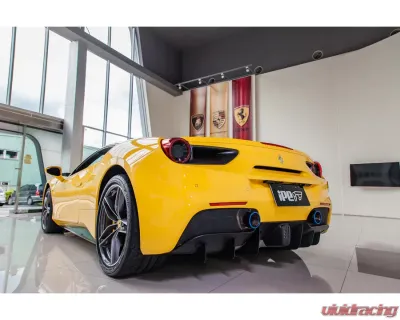 IPE Titanium F1 Version Catback Exhaust System w/ Heat Protector + Polished Silver Tips Ferrari 488 GTB | 488 Spider 2016-2019 - 0F488-TNVF00-2
