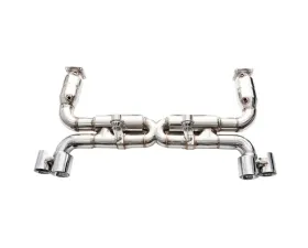 IPE SS Cat Downpipe w/Valvetronic Muffler, Chrome Silver Tips + Remote Porsche 997.1 Turbo | S 2006-2009