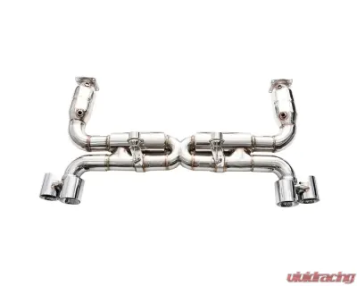 IPE SS Cat Downpipe w/Valvetronic Muffler, Chrome Silver Tips + Remote Porsche 997.1 Turbo | S 2006-2009 - 0P97FT-AVN00-2