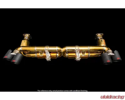 IPE Titanium Valvetronic Muffler & SS Race Downpipe w/Polished Silver Tips + Remote Porsche 911 (991/991.2) Turbo | Turbo S 2013-2019 - 0P991T-TBVN0S-2