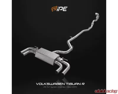 IPE SS Catback Exhaust System w/ Chrome Silver Tips Volkswagen Tiguan R 2021-2024 - 0VTGR0-NVNM0-2