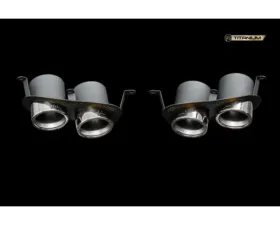 IPE SS Chrome Black Exhaust Tips Ferrari F12 Berlinetta 2012-2017