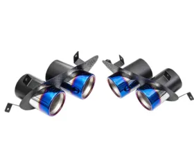 IPE SS Titanium Blue Exhaust Tips Ferrari F12 Berlinetta 2012-2017