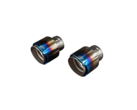 IPE Titanium Exhaust Tips Titanium Blue Porsche 718  Boxster | Cayman GTS 4.0 | Spyder 2020-2025