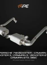 IPE SS Cat Back System w/ Chrome Silver Tips Porsche 718 (982) Boxster | Cayman | Boxster GTS | Cayman GTS 2016-2025                                     - 0P718N-NVN00-2-01 - Image 4