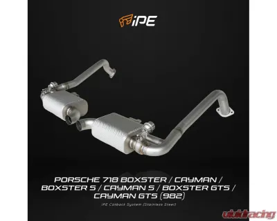 IPE SS Cat Back System w/ Chrome Silver Tips Porsche 718 (982) Boxster | Cayman | Boxster GTS | Cayman GTS 2016-2025 - 0P718N-NVN00-2-01