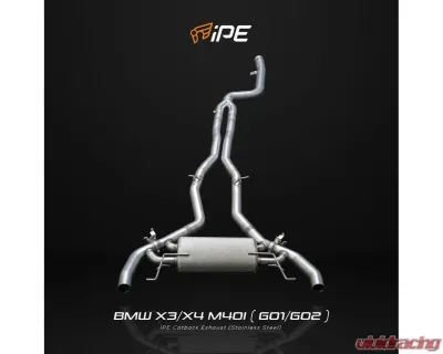 IPE Cat Back System OPF Version w/ Chrome Silver Tips BMW G01 X3 2020-2024 - 0W01X3-NVNM0-2