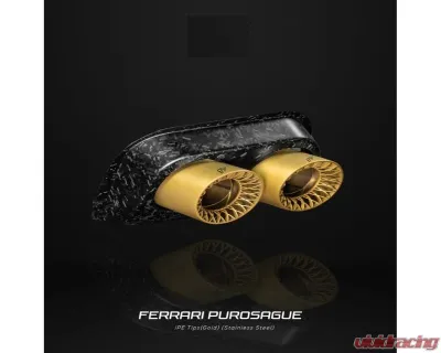 IPE Gold Stainless Steel Tips Ferrari Purosangue 2023+ - 1FPURO-03-N0AZ-7S