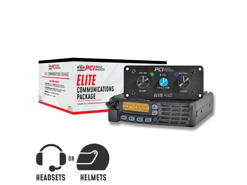 PCI Race Radios 2 Person Standard Elite Communications Package w/ Helmet Wiring Kits &amp; Kenwood Radio - 4265