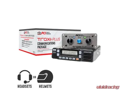 PCI Race Radios 2 Person Bluetooth Trax Communications Package w/ Headsets &amp; Kenwood Radio - 4273
