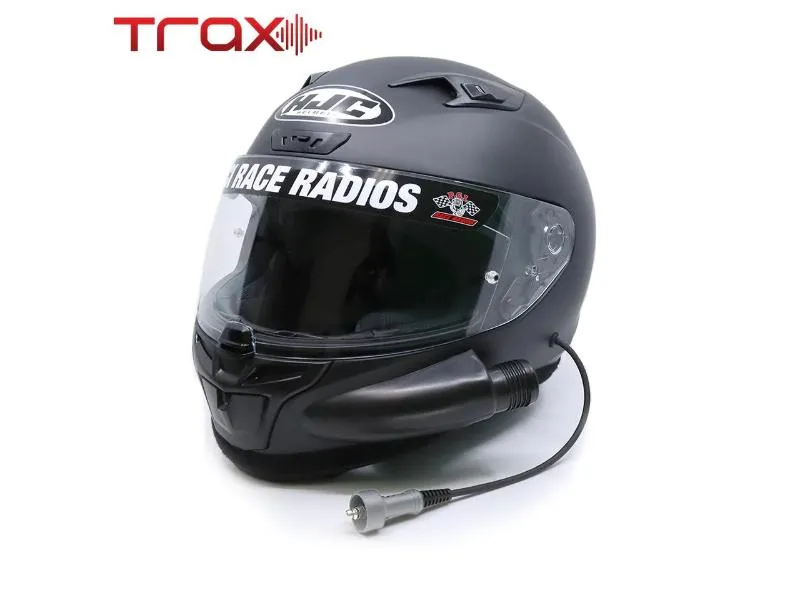 PCI Race Radios HJC i10 DOT Helmet Wired Trax w/ Raceair - 4441