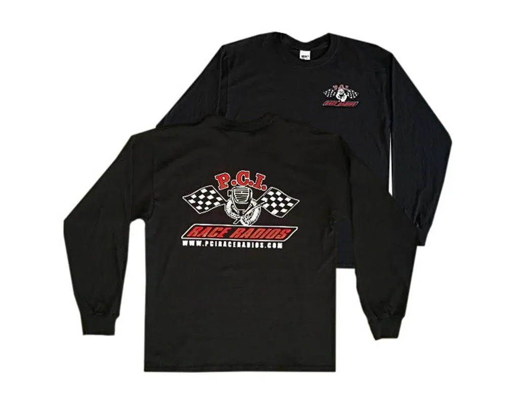PCI Race Radios Black Long Sleeve Shirt - Small Size - 2753