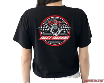 PCI Race Radios Black Liberty Ladies Crop Shirt - Large Size - 1135