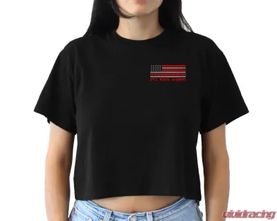 PCI Race Radios Black Liberty Ladies Crop Shirt - Large Size - 1135