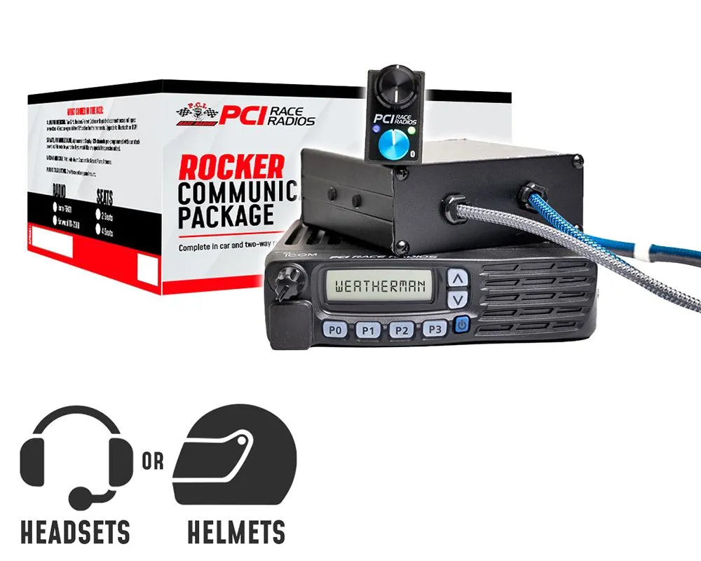 PCI Race Radios 2 Seats Rocker Elite Intercom System Package w/ ICOM F5021 Radio - 4502