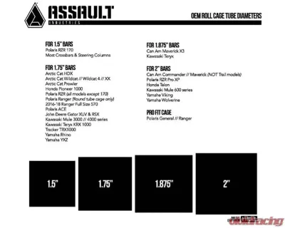 Assault Industries Aviator UTV Side Mirrors - 1.75" Clamp Size Polaris Ranger | RZR | Ace 2008+ - SVM-U-AVITR-1.75