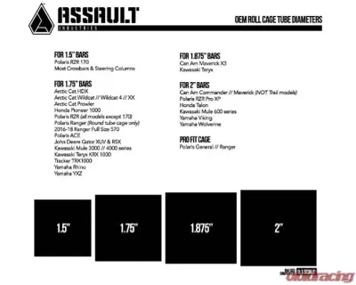 Assault Industries B2C Convex Side Mirrors - 1.75" Clamp Size Can-Am Maverick X3 2017+ - SVM-U-B2-C-1.75