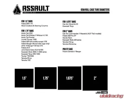 Assault Industries Sidewinder Convex Side Mirrors - 1.875" Clamp Size - SVM-U-SIDEW-1.875