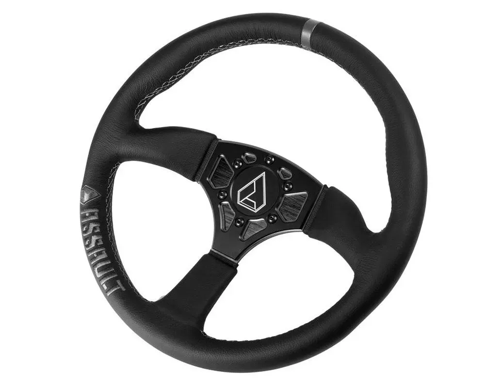 Assault Industries Anthracite/Spec Ops 350R Leather UTV Steering Wheel - SW-U-350RL-28